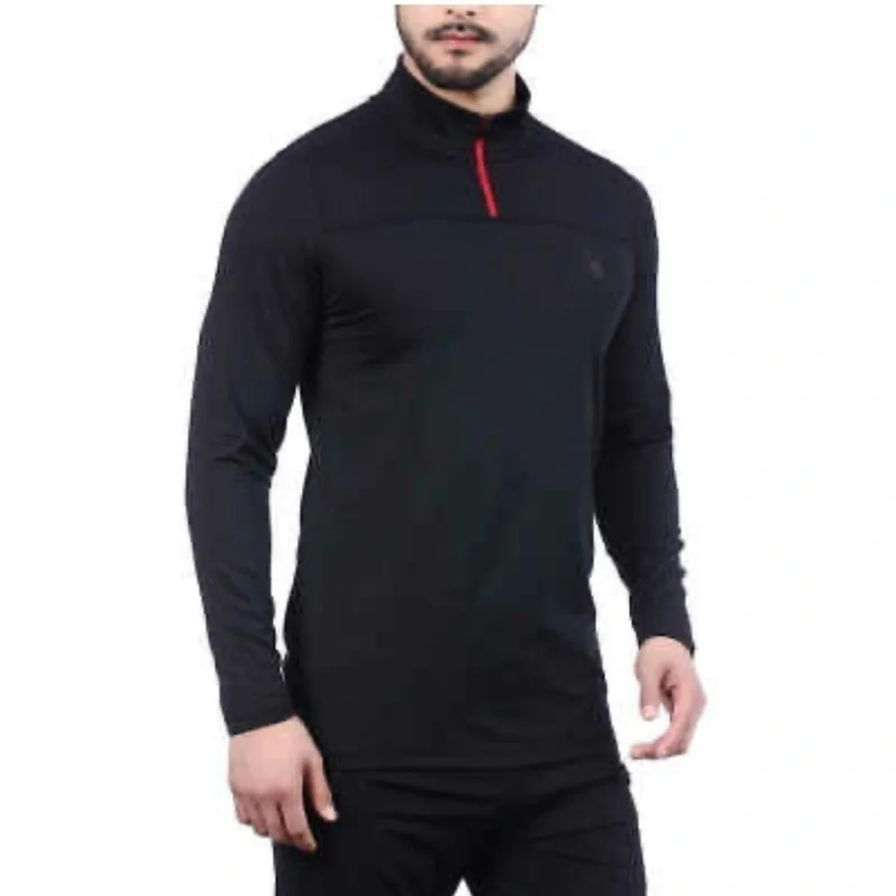 Spyder Mens Black 1/4 Zip Activewear Pullover Large